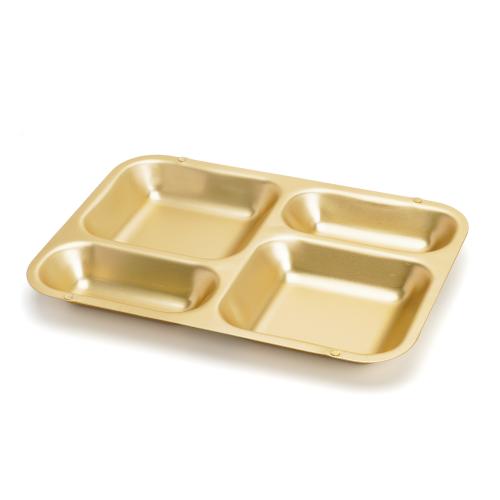オオイ金属 アルマイト食器 ランチ皿長方型(4食)　キャンプ レジャー アウトドア バーベキュー レトロ